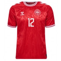 Dänemark Kasper Dolberg #12 Heimtrikot EM 2024 Kurzarm